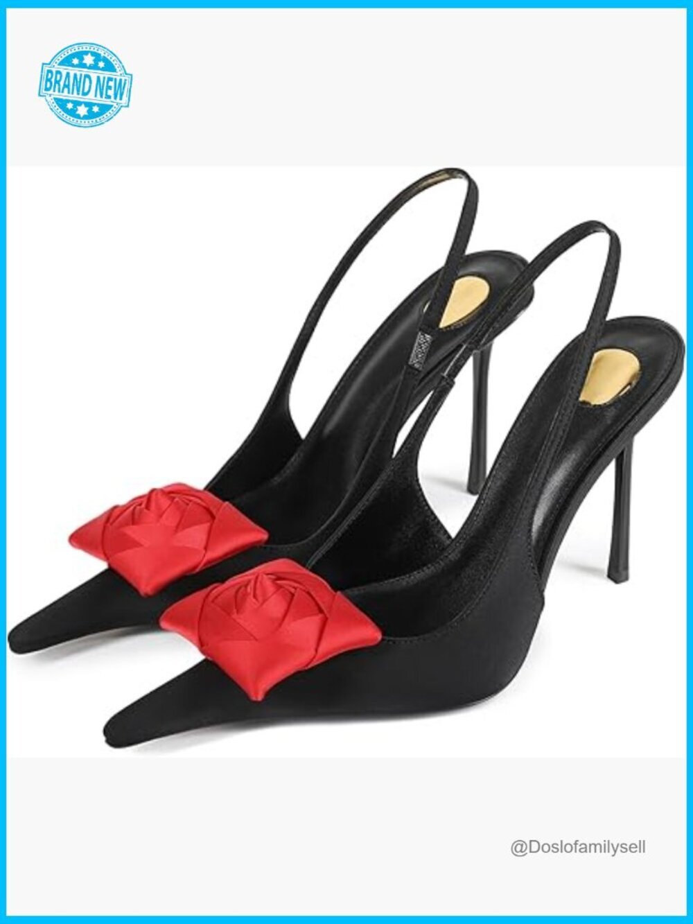 Closed Pointed Toe Stilettos Heel Pumps Slingback Ankle Strap Party Dressy